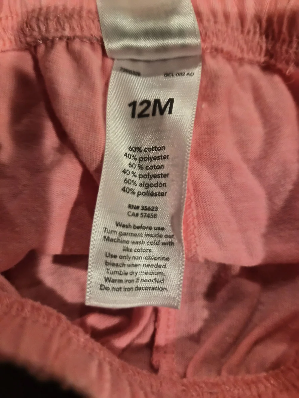 Carter's Soft Pink Girls Cotton Stretch Leggings Pants Sz 12 Months